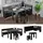 Vicco Eckbankgruppe Roman Schwarz, 120 x 41.5 cm mit Tisch,
