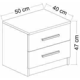 [en.casa] Nachtschrank Fanø 50 x 47 x 40 cm Grau