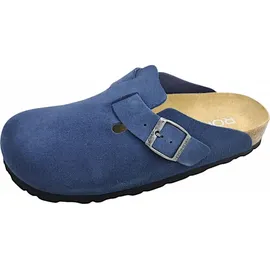 ROHDE Damen Pantolette aus Velourleder mit Tieffußbett Alba 6071, Größe:39 EU, Farbe:Blau - 39