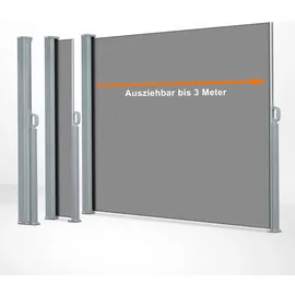 Karat Seitenmarkise 180 x 300 cm Anthrazit Polyester