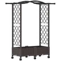 vidaXL Hochbeet mit Rankgitter und Dach 124 x 40 x 129 cm Braun