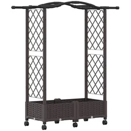 vidaXL Hochbeet mit Rankgitter und Dach 124 x 40 x 129 cm Braun