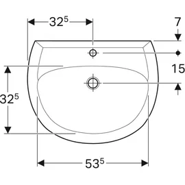 Geberit Renova Nr.1 Waschtisch 65 x 51 cm (223065080)