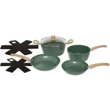 5Five 7-teiliges Kochgeschirr-Set aus geschmiedetem Aluminium, grün