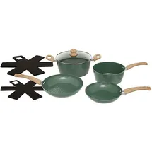 5Five 7-teiliges Kochgeschirr-Set aus geschmiedetem Aluminium, grün