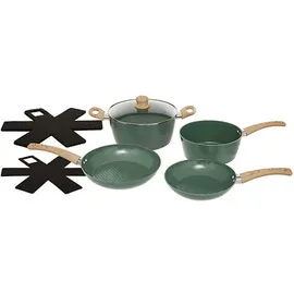 5Five 7-teiliges Kochgeschirr-Set aus geschmiedetem Aluminium, grün