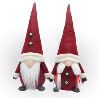Lemodo Wichtel 50 cm hoch, Weihnachtswichtel Duo in weihnachtlichem Rot
