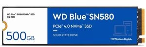 WesternDigital Festplatte WD Blue WDS500G3B0E, SN580, M.2 2280, intern, M.2 / NVMe, 500GB SSD