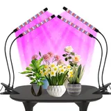 2Köpfe+2Köpfe Pflanzenlampe LED, Pflanzenlicht Vollspektrum, Pflanzenleuchte mit Zeitschaltuhr, 3 Farbmodi und 5 Stufen Dimmbar, Wachstumslampe für Innenpflanzen, Zimmerpflanzen (Rot+Blau)