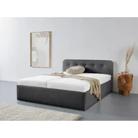 Westfalia Schlafkomfort Polsterbett "Rostock", schwarz, L:210cm, Bezug 100% Polyurethan,