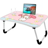 Laptoptisch Betttablett Notebookständer Getränkeschlitz Rosa