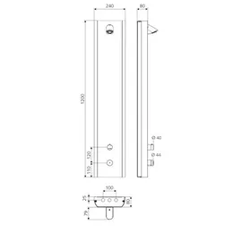 Schell LINUS Duschpaneel Mischwasser Thermostat für 2 Verbraucher Edelstahl gebürstet 008442899