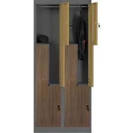 Jan Nowak Z02 Spind Umkleideschrank 185 x 80 x 45 cm Anthrazit/Nussbaum