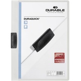 Durable Klemm-Mappe Duraquick, bis zu 20 Blatt A4, weiß, 20er Packung, 227002