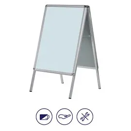 Franken Kundenstopper Standard silber DIN A0 2 Fächer 89,0 x 98,0 x 144,0 cm, 1 St.