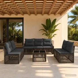 vidaXL Gartensofa-Set 8-tlg. grau