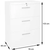 Mendler Hängeregisterschrank HWC-A10, Aktenschrank Büroschrank Stahlschrank, A4 abschließbar - 103x76x46cm grau-dunkelgrau