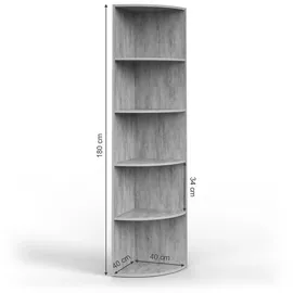 Vicco Eckregal Ecki, Beton, 40 x 180 cm)