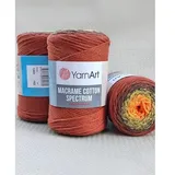 Garn Art Makramee Baumwolle Spektrum Makramee Schnur Harmonische Farben, einzigartige Makramee-Handwerk, 250 g, 246 m 80 % Baumwolle Makramee, buntes Makramee-Garn, Gewicht Kammgarn (1303)