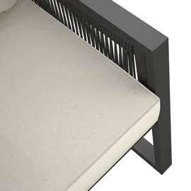 Tectake tectake® Gartenlounge-Set im Rope-Design, mit Aluminiumgestell, absolut wetterfest, höhenverstellbare Füße