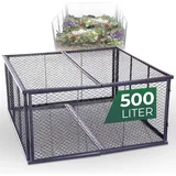 Novatool Novatool, Komposter + Gartensack, Garten-Komposter Metall 100x100x50 cm + Deckel und Boden, mit erweiterbarem Stecksytem, pul (1000 l)
