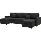 habitat garten Eckcouch 5-Sitzer Dunkelgrau