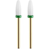 JCMASTER JCMASTER® Premium Nagelfräser Aufsätze Keramik, 2.35mm Bits Grob Kegel Gelnägel Acryl Maniküre, Pediküre, Hornhaut Nagelmodellagen Profi Schleifkörper Inkl Halterung