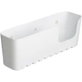 Tatay Duschregal Ohne Bohren Rechteckig | Mit Saugnäpfen | Tragkraft 2,5 kg | Polypropylen Feuchtigkeitsbeständig | Großes Format | 30 x 8,5 x 11 cm – Modell Standard – Weiß