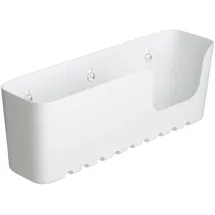 Tatay Duschregal Ohne Bohren Rechteckig | Mit Saugnäpfen | Tragkraft 2,5 kg | Polypropylen Feuchtigkeitsbeständig | Großes Format | 30 x 8,5 x 11 cm – Modell Standard – Weiß