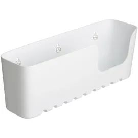 Tatay Duschregal Ohne Bohren Rechteckig | Mit Saugnäpfen | Tragkraft 2,5 kg | Polypropylen Feuchtigkeitsbeständig | Großes Format | 30 x 8,5 x 11 cm – Modell Standard – Weiß