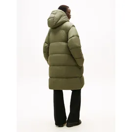 Tommy Hilfiger Curve "CRV MODERN DOWN REG COAT", Damen, Gr. 52, grün (utility olive), Steppware, Obermaterial: 100% Polyester. Futter: 100% Polyamid. Wattierung: 100% Daunen, unifarben, Mäntel Daunenmantel, in großen Größen