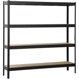 SCHULTE Regalwelt Schwerlastregal MDF 180x180x40 cm schwarz 4 Böden