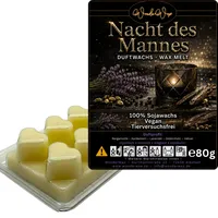 WonderWax Duftwachs Wax Melts für Duftlampe, 6 Herzen Duftmelt Wachsmelt Sojawachs Duftwachs Würfel für Raumdüfte, Wachs Duftöl Winter Indoor Schmelzen für Aromalampe Die Nacht des Mannes