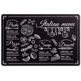 Zeller 27027 Platzset 'Italian Menu', Kunststoff, schwarz, ca. 43,5 x 28,5 cm