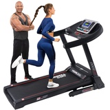 Miweba Sports elektrisches Laufband HT5000 - Incline bis 15% - Große Lauffläche – 3,5 PS - 18 km/h - 12 Laufprogramme - Innovatives Dämpfungssystem – Klappbar (Schwarz)