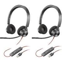 Plantronics Blackwire 3320-M Telefon On Ear Headset kabelgebunden Stereo Schwarz Noise Cancelling La