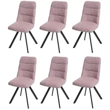 MCW Esszimmerstuhl J69 Samt rosa 6er Set