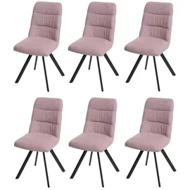 MCW Esszimmerstuhl J69 Samt rosa 6er Set