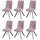 MCW Esszimmerstuhl J69 Samt rosa 6er Set