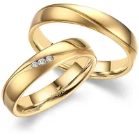 Partnerring MARRYA "Titan Ringe Trauringe Eheringe Partnerringe" Fingerringe Gr. 74, Titan, goldfarben (herren ring, gold) Damen