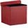 Relaxdays Sitzhocker Kunstleder 38 x 38 x 38 cm Dunkelrot