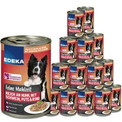 EDEKA Feine Mahlzeit Hund Reich an Huhn mit Schwein, Pute& Rind 20x400G