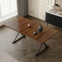 stilvora Esstisch 180 x 75 x 90 cm Walnussfarben/schwarz