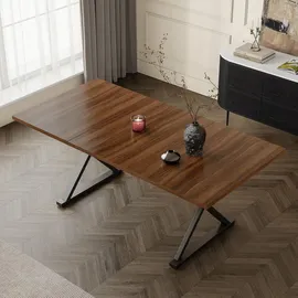 stilvora Esstisch 180 x 75 x 90 cm Walnussfarben/schwarz