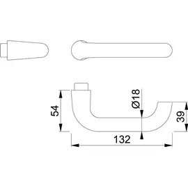 HOPPE Türdrückerlochteil Paris 138L Alu.F2/neusilberfarbig