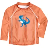 Playshoes Unisex Kinder Langarmshirt Rash-Guard-Shirt, Lang Ocker Dino, 110 cm-116 cm
