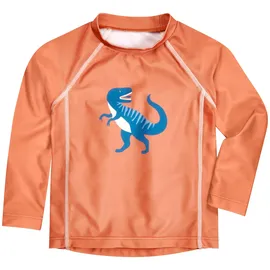 Playshoes Unisex Kinder Langarmshirt Rash-Guard-Shirt, Lang Ocker Dino, 110 cm-116 cm