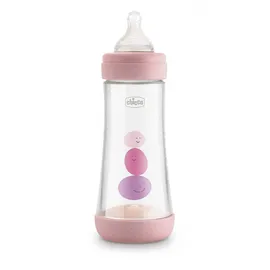 Chicco PERFECT 5 Anti-Kolik 150 ml Babyfläschchen, Baby Flasche für Neugeborene mit Langsamen Fluss 0+ Monate mit Weichem Silikon-Sauger, 150 ml Biofunktionale Babyflasche mit Intui-Flow System, Pink