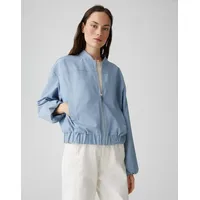 Opus Damen Jacke | Sommerblouson Jelen mit dekorativen Ballonärmeln Oxford Blue, 42 - 42