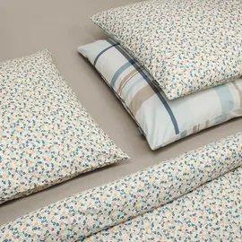 SCHIESSER Ezra | 2-teilig | Renforcé | 100% | Oeko-Tex Zertifiziert | Reißverschluss | 155x220cm + 80x80cm | Hellpetrol